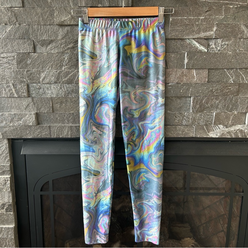 Psychedelic Iridescent Oil Slick Leggings